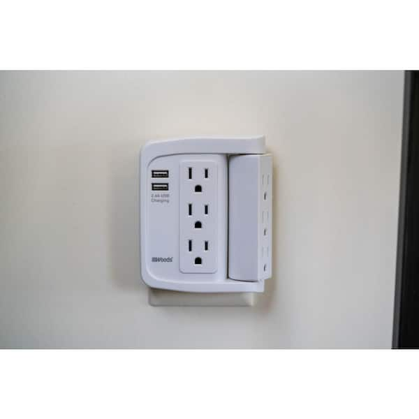 USB Wall Mount Surge Protector with Cradle