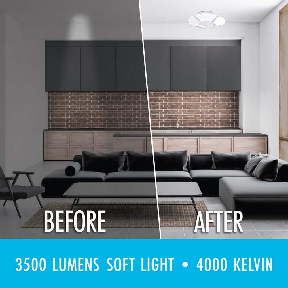 HexBulb 60W White LED Ceiling Light with 6 Adjustable Panels