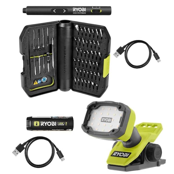 RYOBI MICROTECH Electric Precision Screwdriver Kit & USB Lithium ...