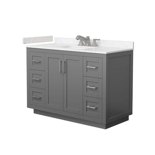 Miranda 48 in. Single Freestanding Dark Gray Bath Vanity with Carrara Cultured Marble Top Assembled