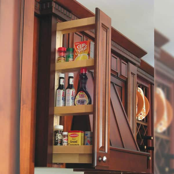 Wall cabinet best sale spice pull out