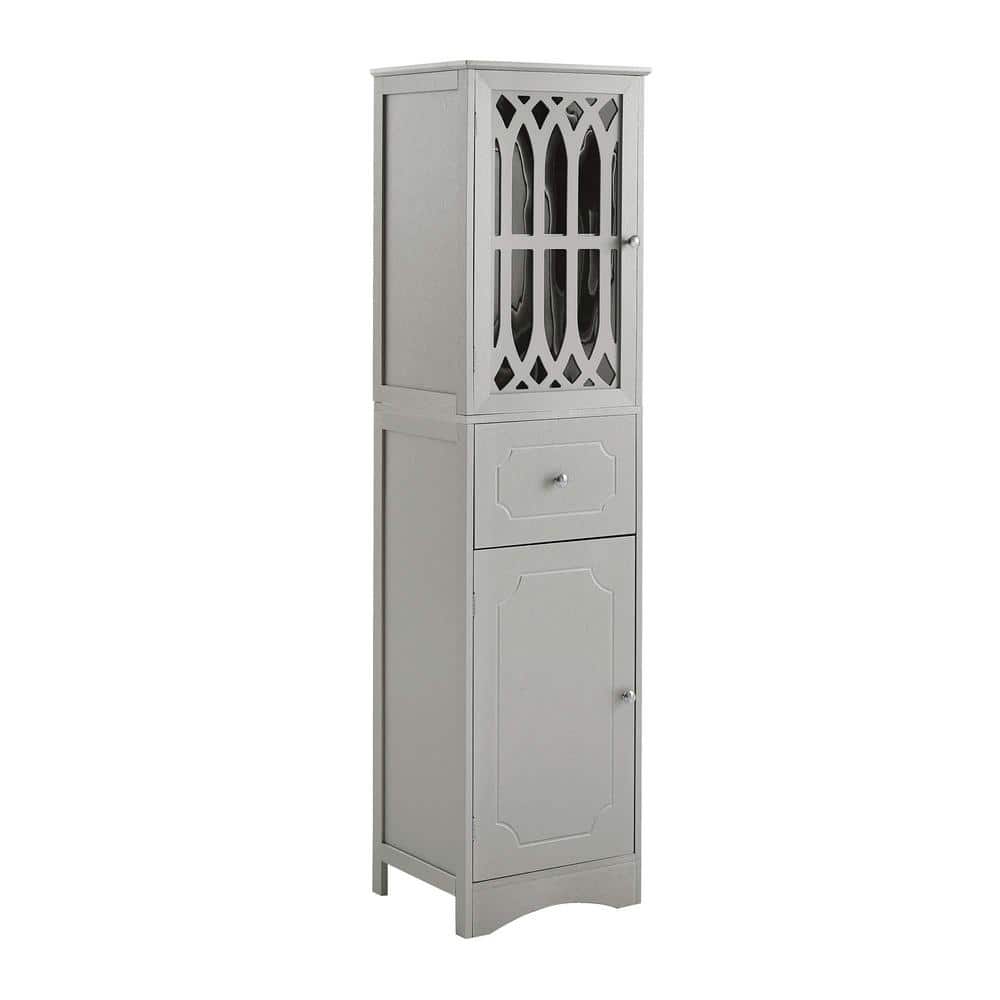 16.50 in. W x 14.20 in. D x 63.80 in. H Gray Freestanding Tall Bathroom Lin