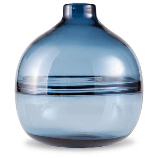 Signature Design By Ashley Lemmitt 8.46 in. Blue Glass Bud Decorative Vase