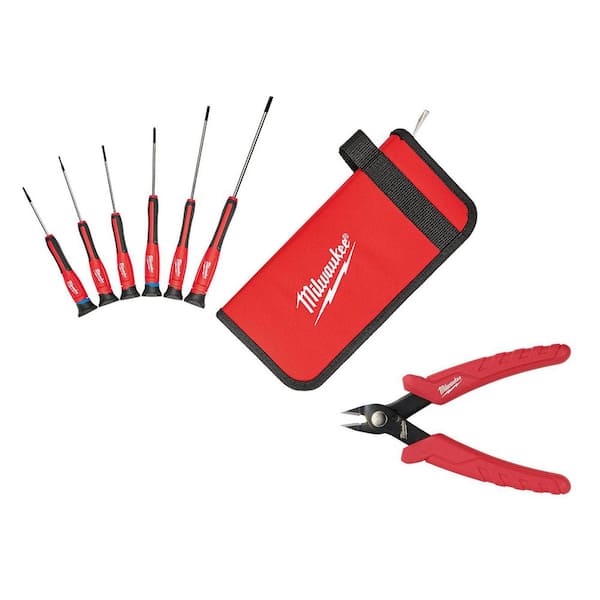 6PC Precision Screwdriver Set w/ Case and Mini Flush Cutters