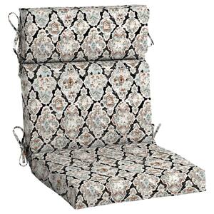 Hampton Bay 21.5 in. x 24 in. Palladium Tropical Outdoor High Back Dining Chair  Cushion TP01216B-9D6 - The Home Depot