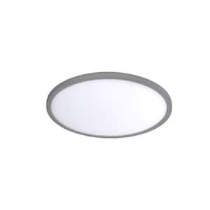 Round 11 in. 1-Light Brushed Nickel LED Flush Mount