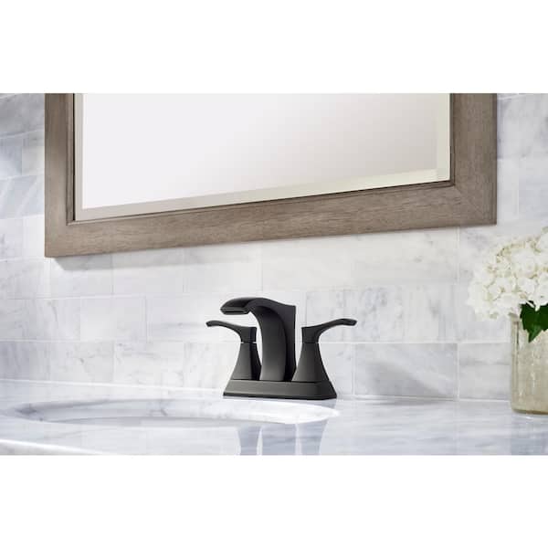 Venturi 4 in. Centerset 2-Handle Bathroom Faucet in Matte Black