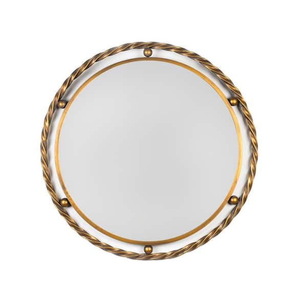 Peterson Artwares 27.6 in. x 27.6 in. cooper color metal framed round shape modern decorative Cleo Mirror