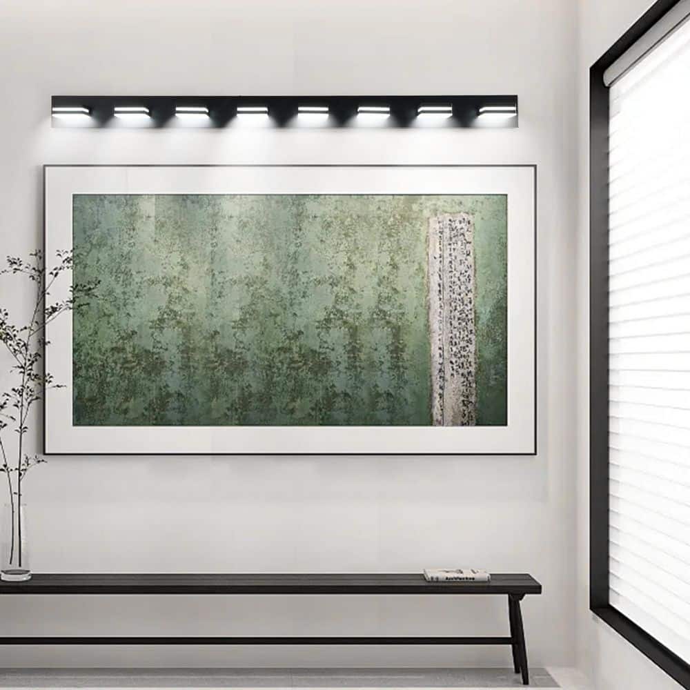 63 in. 8 Light Modern black Vanity Light Fixture Bathroom Over Mirror Wall Lights with Iron Acrylic Minimalist Design price history on PriceWatchPro