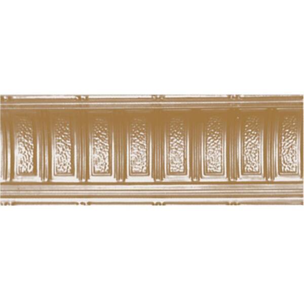 Shanko 6 in. x 4 ft. x 6 in. Satin Brass Nail-up/Direct Application Tin Ceiling Cornice (6-Pack)