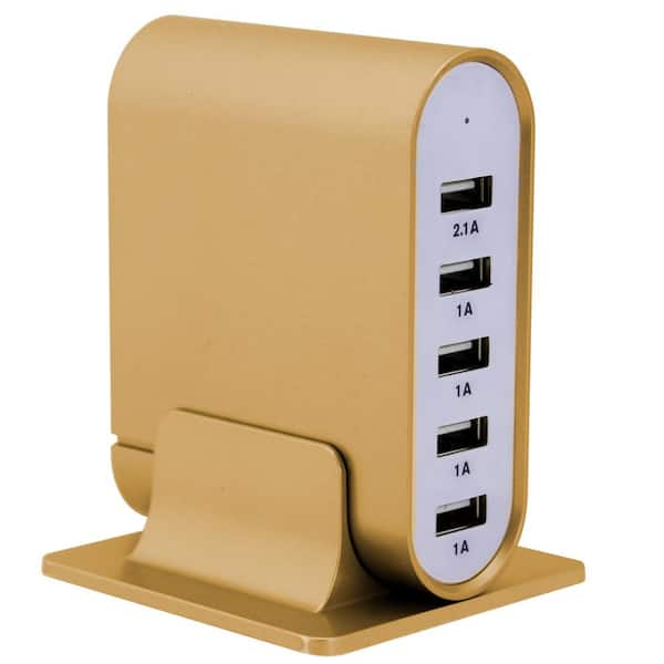 Trexonic 7.1 Amp 5-Port Gold Universal USB Charging Station