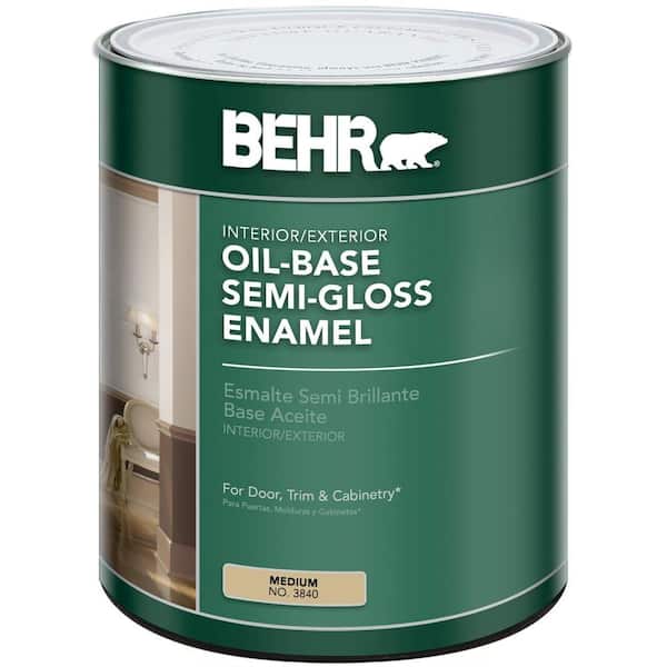 BEHR 1-qt. Med Oil Based Semi-Gloss Enamel Interior/Exterior Paint ...