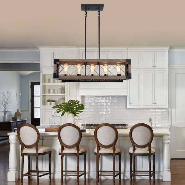 White and black online 5 light French country chandelier