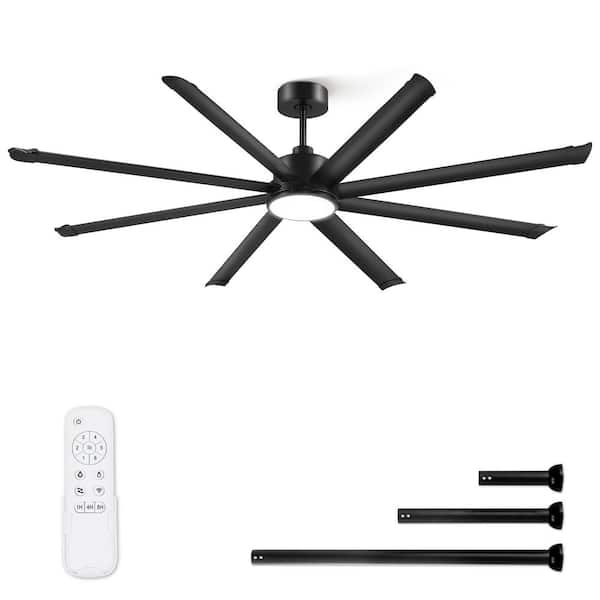 84 in. Indoor/Outdoor Industrial Ceiling Fan with 8 Aluminum Reversible Blade Quiet DC Motor 6 Speeds for Living Room