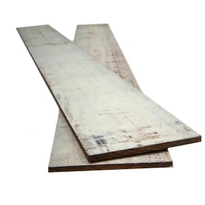 Thermo-treated 1/4 in. x 5 in. x 4 ft. White Barn Wood Wall Planks (10 sq. ft. per 6-Pack)