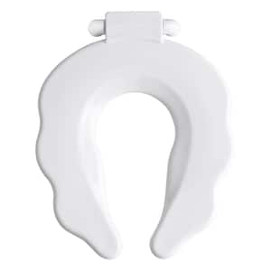 Primary Round Child Open Front Toilet Seat with Antimicrobial Seat in White