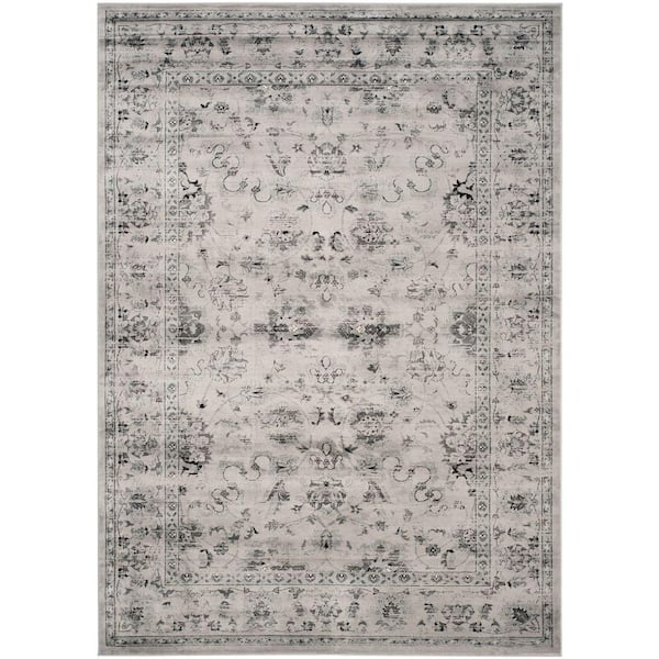 SAFAVIEH Vintage Grey/Ivory 7 ft. x 9 ft. Border Area Rug