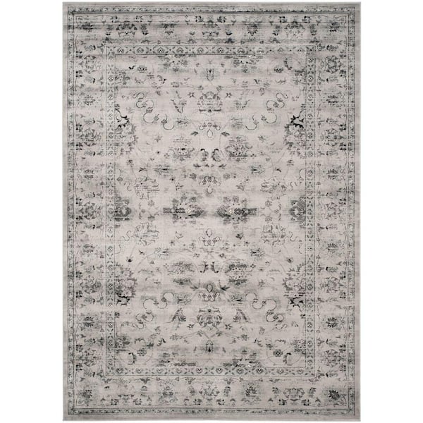 SAFAVIEH Vintage Grey/Ivory 8 ft. x 11 ft. Border Area Rug