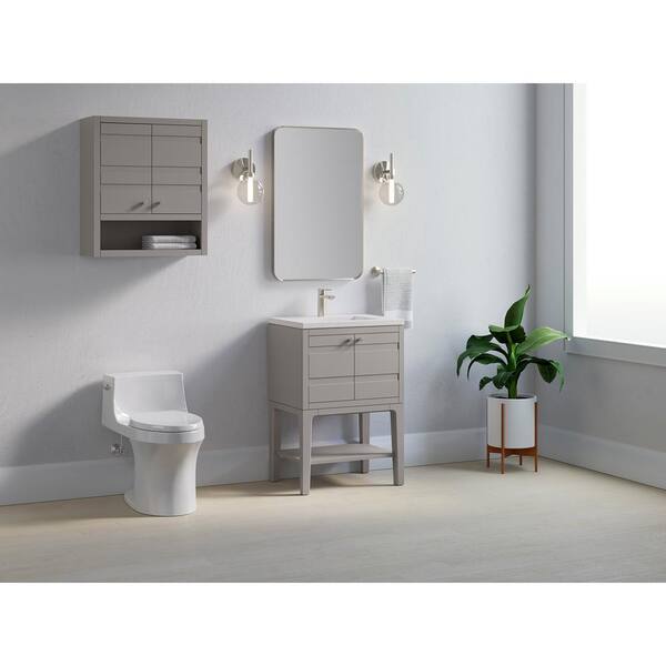 KOHLER Helst 24 in. W x 18 in. D x 36 in. H Single Sink Freestanding Bath Vanity in Mohair Grey with Quartz Top