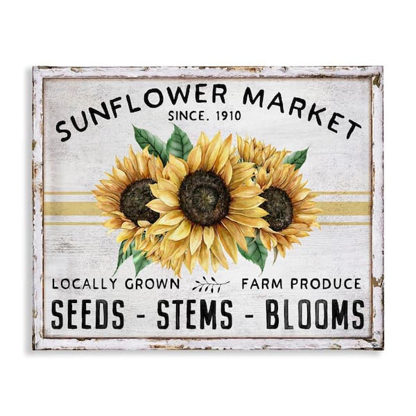 Stupell Industries Farmhouse Sunflower Market by Creatif Belle Unframed Nature Graphic Art Print 36 in. x 48 in.