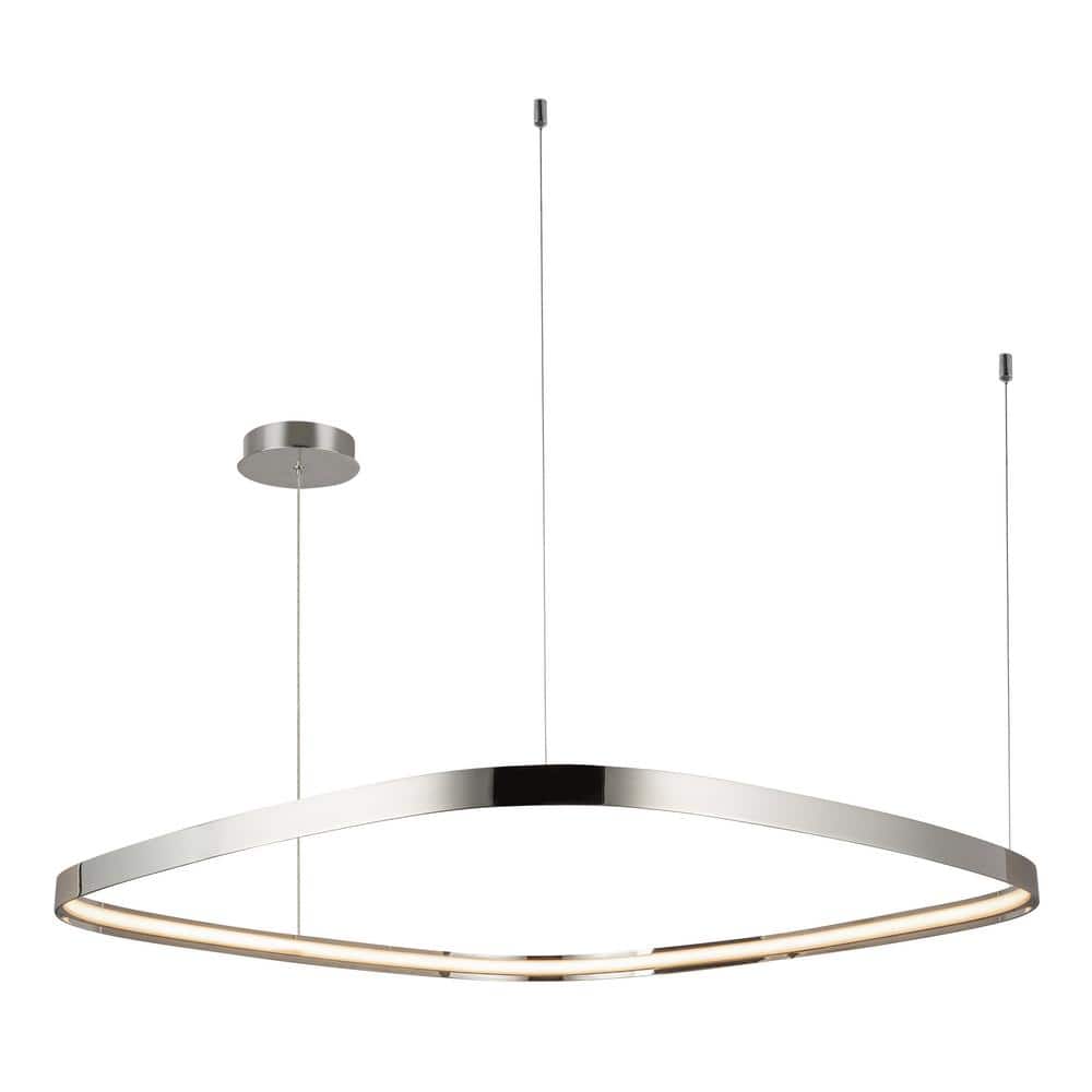 Yukon 40 in. 1 Light Polished Nickel Integrated LED Pendant Light price history on PriceWatchPro
