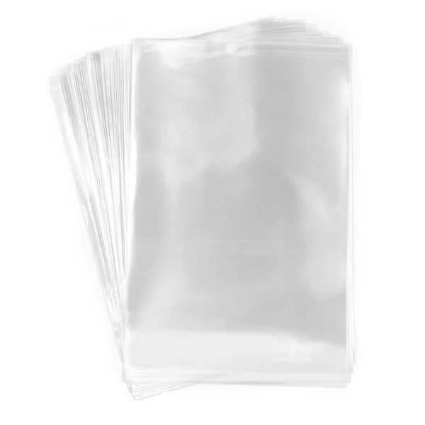 100-Piece Clear Cellophane Treat Bags 4 in. x 6 in. with Twist Ties Thickened Plastic Goodie Bags for Party Wrapping