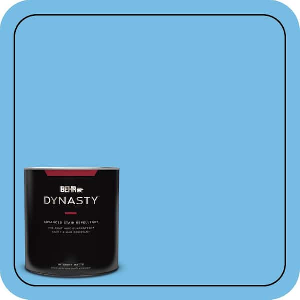 BEHR DYNASTY 1 qt. #550B-4 Costa Rica Blue Matte Interior Stain-Blocking Paint and Primer