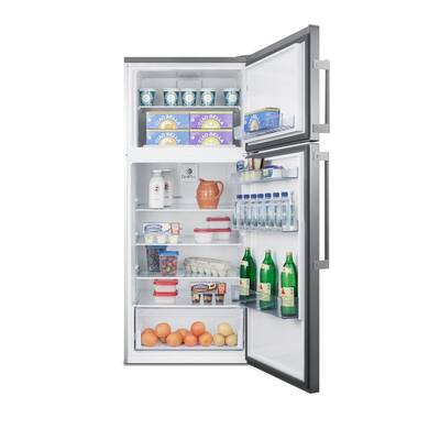 27 in. 12.6 cu. ft. Top Freezer Refrigerator in Stainless Steel, Counter Depth