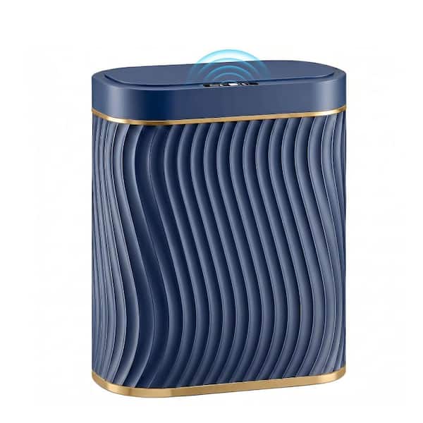 2.6 Gallon Smart Waterproof Garbage Can,Trash Can with Automatic Touchless Lid for Office,Bathroom,Blue