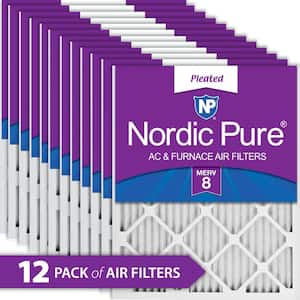 Nordic Pure 17_1/2x23_1/2x1 MERV 8 Pleated AC Furnace Air Filters 2 Pack 