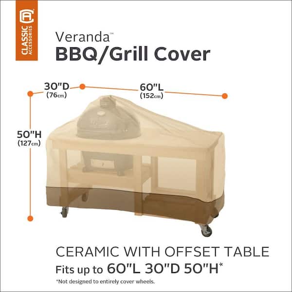 Veranda Water-Resistant 60 in. Kamado Ceramic BBQ Grill Cover
