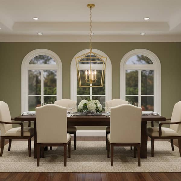 4-Light Golden Lantern Chandelier LZ01B-4GF - The Home Depot