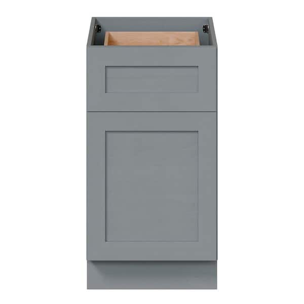 18 in. W x 24 in. D x 34.5 in. H Assembled Shaker Trash Can Kitchen Cabinet in Grey