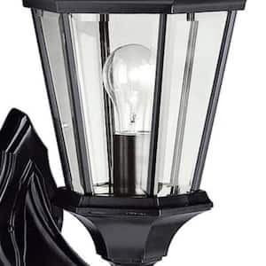 Madison 20 in. 1-Light Black Outdoor Hardwired Wall Lantern Sconce with No Bulbs Included (1-Pack)