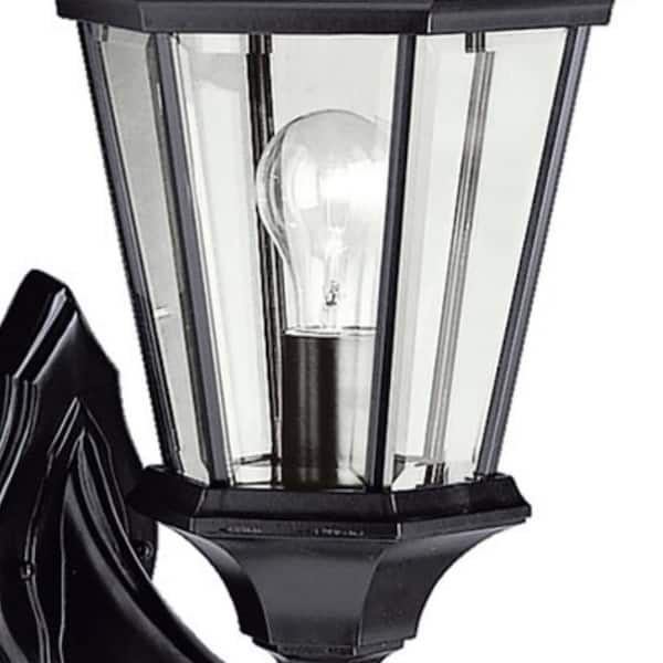 Madison 20 in. 1-Light Black Outdoor Hardwired Wall Lantern Sconce with No Bulbs Included (1-Pack)