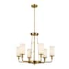 KICHLER Vetivene 29 in. 6-Light Natural Brass Vintage Candlestick