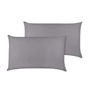 A1HC GOTS Certified Organic Cotton Sateen Weave 300TC Single Ply Dark Grey Queen Pillowcase Pair