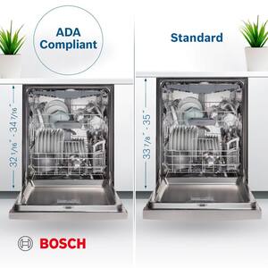 300 Series 24 in. ADA Compliant Smart Front Control Dishwasher in Stainless Steel with Stainless Steel Tub, 46dBA