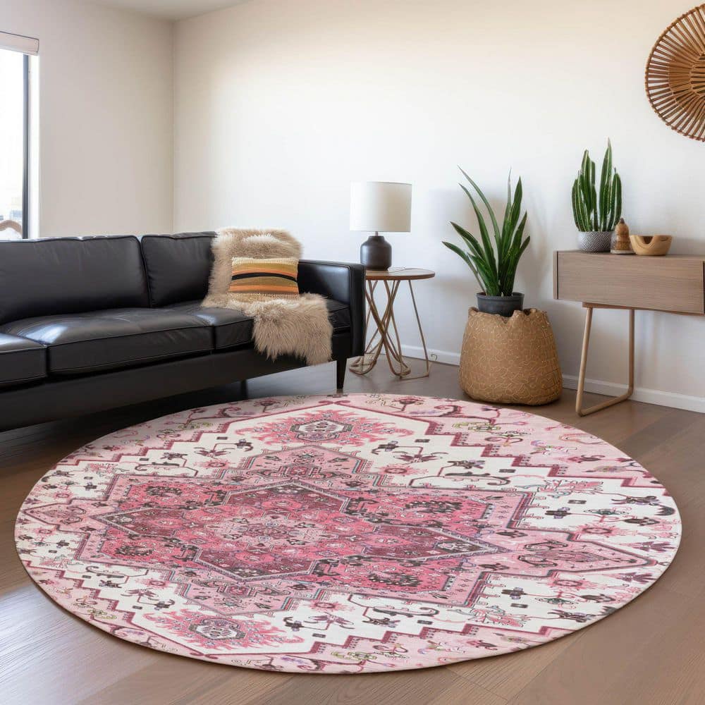 Addison Rugs Mayfield Premium Machine Washable Abstract AMF1036 Pink 8 ...