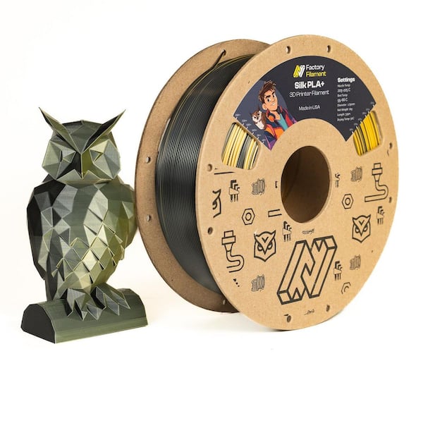 1. 75mm Black and Gold Silk PLA 3D Printer Filament, 1 KG Spool, Dimensional Accuracy +/-0.02 mm