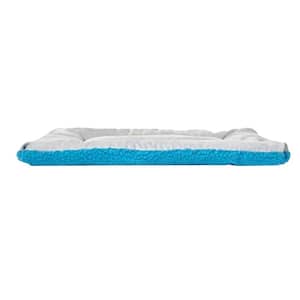 Eco-Paw Medium Light Blue and Aqua Reversible Pet Bed