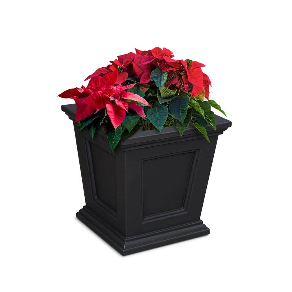 Mayne Fairfield 16 in. Square Self-Watering Black Polyethylene Planter  5887-B - The Home Depot