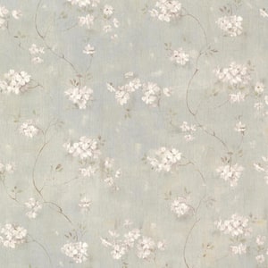 Dixie Aqua Floral Trail Paper Strippable Roll Wallpaper (Covers 56.4 sq. ft.)