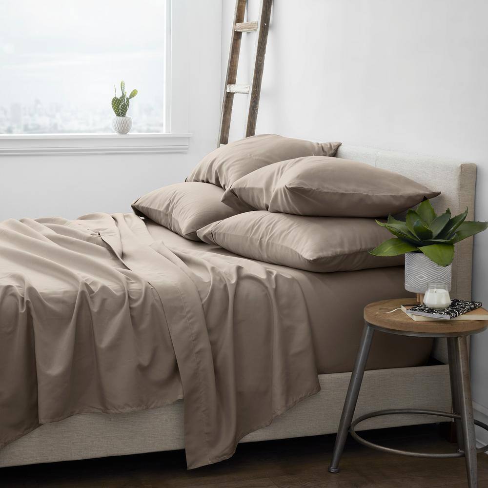 Taupe Queen Ultra Soft Microfiber 6-Piece Sheet Set