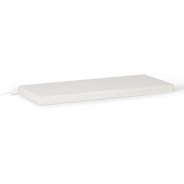 WESTIN OUTDOOR FadingFree White Rectangle Outdoor Patio Bench Cushion 54 in. x 18.5 in. x 2.5 in.