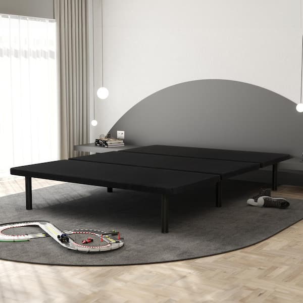 ZenBase Black Upholstered Platform Bed Frame, Full