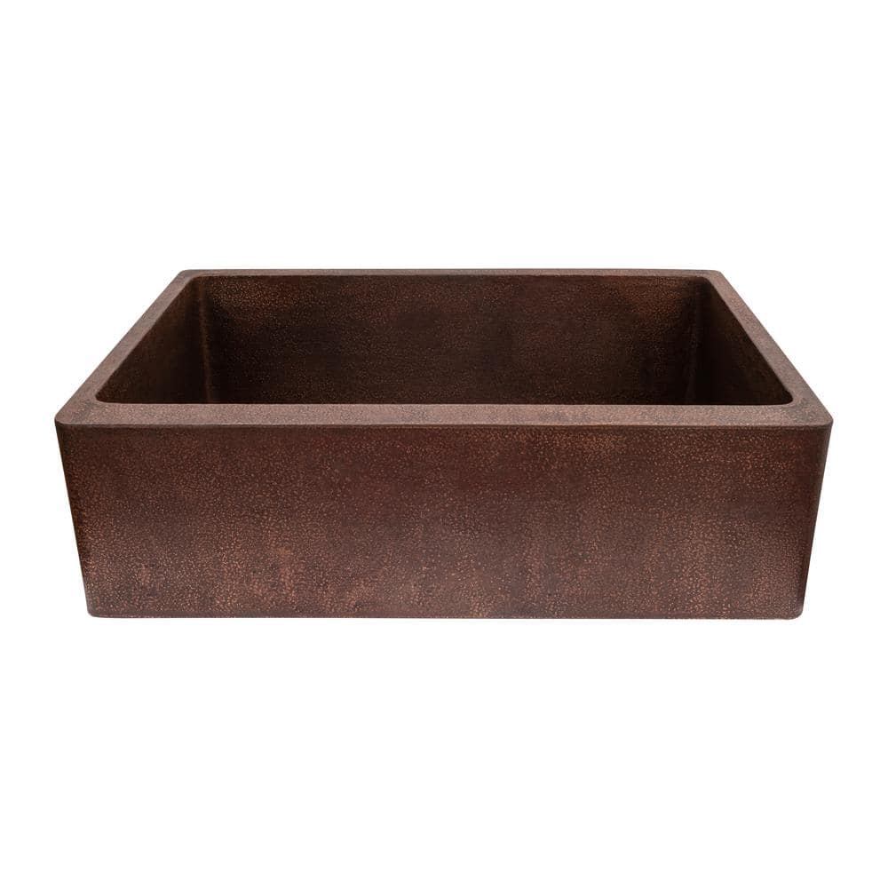 Terra Firma Dark Brown Copper Farmhouse Apron Front Sink