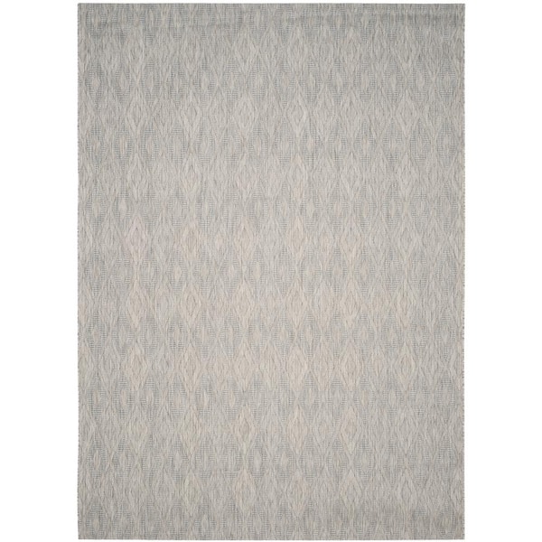 Courtyard Gray 8 ft. x 11 ft. Solid Indoor/Outdoor Patio  Area Rug