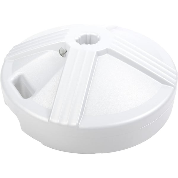 Cubilan Durable Fillable Umbrella Base Designed to be Used with a Patio Umbrella Base in White
