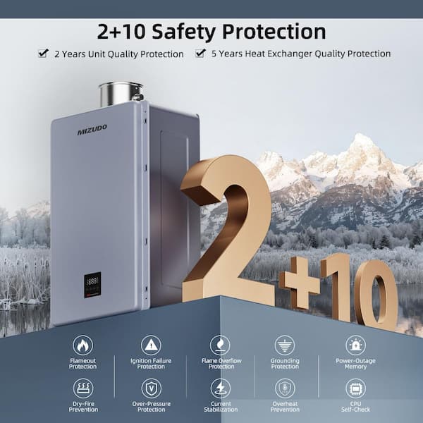mizuna MIZUDO Propane Gas Instant Hot Tankless Water Heater 199000 BTU